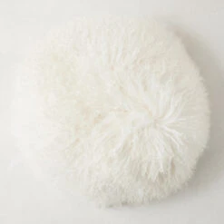 Mongolian Round Pillow 18" - White -VibeDecor Store 040025300 45379.1690279531.386.513
