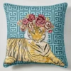 Jungle Queen Pillow 22" - Cerulean -VibeDecor Store webimage 040266356 1