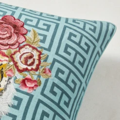 Jungle Queen Pillow 22" - Cerulean -VibeDecor Store webimage 040266356 DTL1