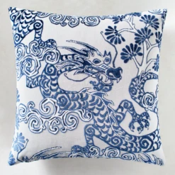 Dragon Pillow 22" - Sapphire -VibeDecor Store webimage 042119637 3