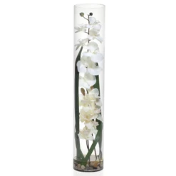 Faux Orchid In Glass Vase
