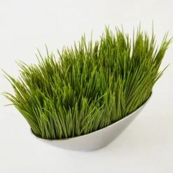 Faux Grass In Silver Pot -VibeDecor Store webimage 207540972 ALT2
