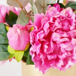 Peonies With Gold Strip Vase -VibeDecor Store webimage 207999717 dtl