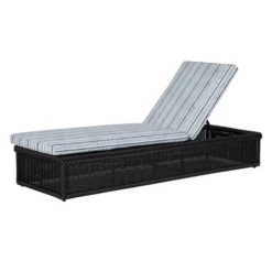 Emilia Ebony Chaise - Linen Indigo Stripe -VibeDecor Store webimage 605927553 ALT1