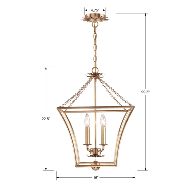 Pagoda Chandelier - Antique Gold 5 Pagoda Chandelier - Antique Gold - Image 3