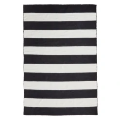 Accra Outdoor Stripe Rug - Black/Ivory -VibeDecor Store webimage 620000821 620008224 620008225 SIL