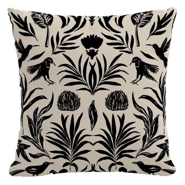 Natalia Outdoor Pillow 18" - Black 3 Natalia Outdoor Pillow 18" - Black