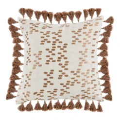 Hamish Pillow 22" - Ivory/Brown