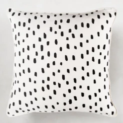 Addison Pillow 18" - Ivory/Black