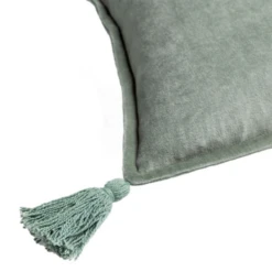 Velvet Tassle Lumbar Pillow - Sage -VibeDecor Store webimage 620721130 DTL2