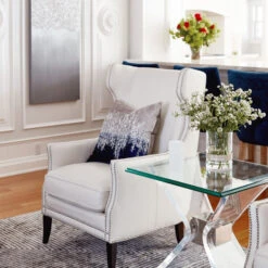 Joie De Vivre Pillow 22" - Sapphire -VibeDecor Store webimage EDT 20210216 Z Gallerie NJ After Foyer Detail 022 crop